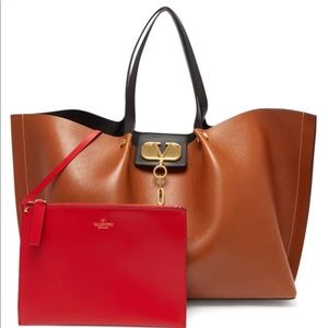 Valentino Vlogo Escape Leather Tote